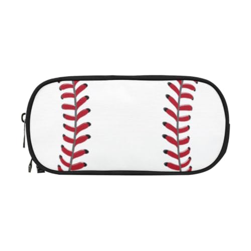 Image of ANANGTEE Cute Baseball Pencil Case for Kids Boys Teen Girls Large Capacity | Small Makeup Bag for Women, Canvas School Supplies Zipper Pouch, Office Desk Soft Organizer Travel Pen Box