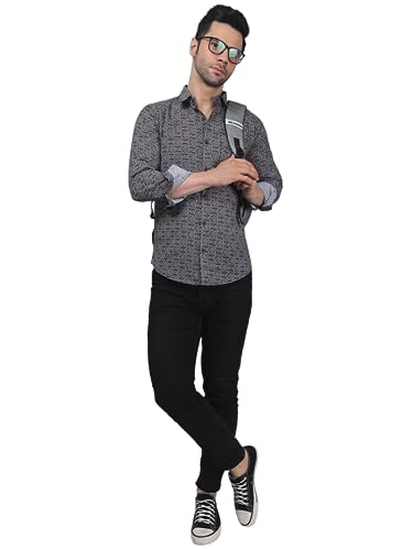 Image of TryBuy Luxe Edition Men's Linen Casual Printed Full Sleeves Shirt