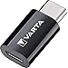 Produktbild VARTA Micro USB Adapter auf USB C zum Laden und Synchronisieren für Laptops, Tablets, Smartphones, MP3 Player, Navigationssysteme, E-Reader, Bluetooth-Headsets