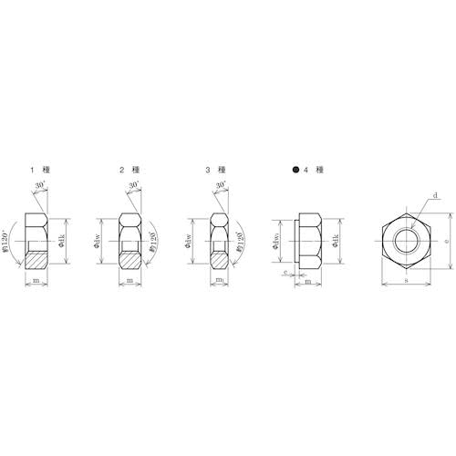 Trusco Y813-0003 Hex Nuts, 3 Types, Trivalent White, Screw Dimensions M3 x 0.50 mm, Pack of 20, Small Quantity