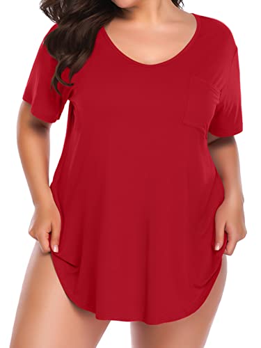 Image of BELAROI Women Plus Size Tops V-Neck Tunics Shirts