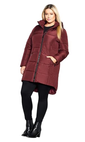 EVANS Women's Plus Size Contrast Zip Coat