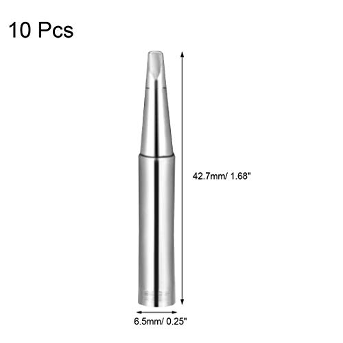 Image of uxcell Soldering Iron Tips 4mm x 6.5mm Flat Edge Replacement for Solder Station Tip 900M-T-2.4D Silver 10pcs