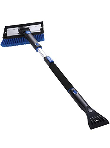PRAISUN 39 in Snow Brush with Extendable Handle, Ice Scraper and Squeegee, Foam