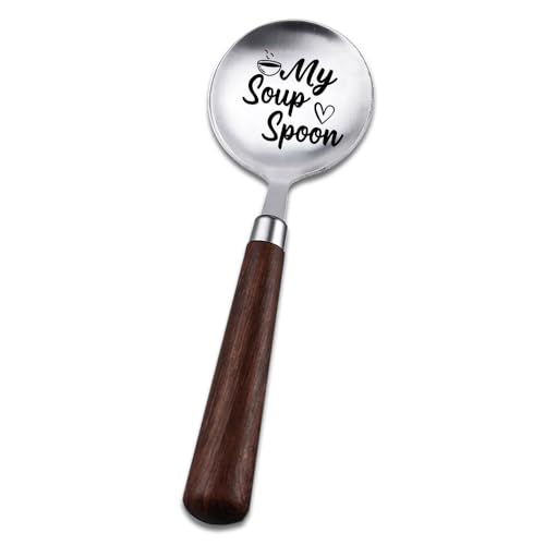 Son Husband Dad Birthday Gift for Boyfriend Soup Spoon Gifts for Mom Daughter Wife Christmas Gifts for Papa Wooden Handle Spoon Gifts for Sister Best Friend Frienship Gifts for Soup Lovers Gifts