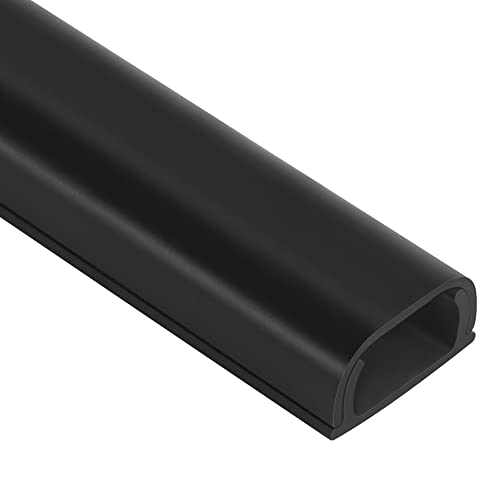 ZhiYo Cable Hider Raceway Kit, 9 Pack (W0.95” x H0.47”) Each 17in, Total 153in, Black, Paintable, Cuttable, Cord Cover for Wall Mounted TV