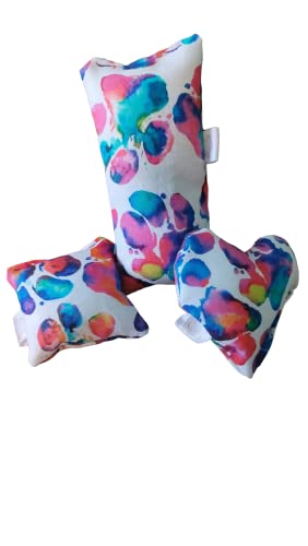 Watercolor Paw Prints Catnip Pillow Toy Kicker. Made with Organic Catnip (Heart)