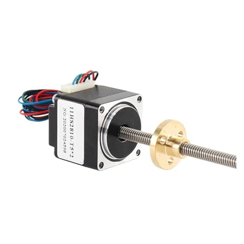Huayong Stepper Motor NEMA11 Screw Motor 11HS2810-T5*2 Lead Range Screw Stepper Motor Length 250mm200mm300 mm for mini CNC 3D Printer (Size : 2810-T5X2-L250MM)