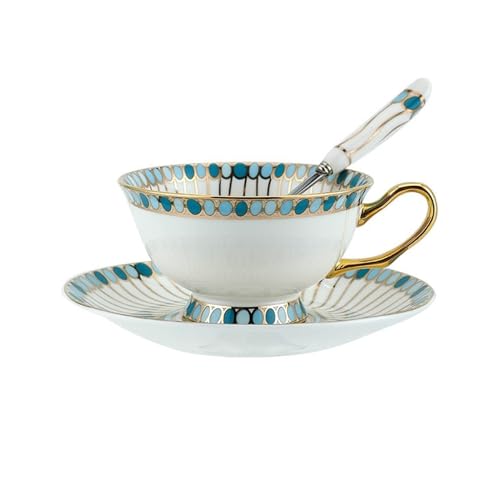 CJHFR472SG Hogar Juego de té ligero lujo taza la tarde inglesa exquisita y práctica café con cuchara Decoración