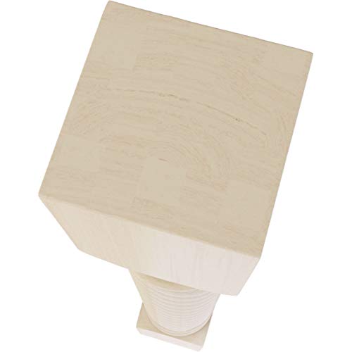 Ekena Millwork Col03X03X35Harw Hamilton Rope Cabinet Column (Top Block: 6 1/8", Bottom Block: 7 1/8"), 3 3/4"W X 3 3/4"D X 35 1/2"H, Rubberwood #TOP2