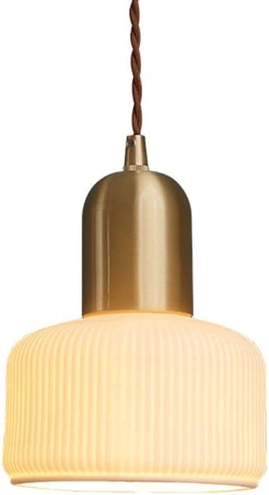 Luminaire suspendu en cuivre vintage doré et verre blanc de milieu du siècle