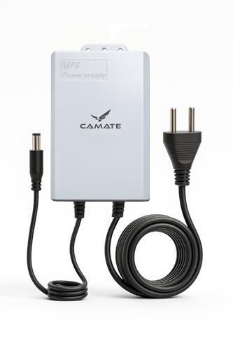Image of Camate Mini UPS 12V Power Backup for WiFi Router & CCTV Camera | 3600mAh Battery, 4-6 Hr Backup | Weatherproof Outdoor Use | 12V 2A Output | Plug & Play | Safety Protection