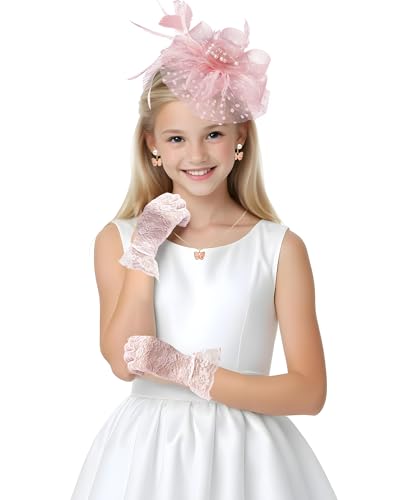 Girls Tea Party Fascinators Hats Girls Church Hats 20s 50s Pillbox Hat Cocktail Mesh Flower Pearl Feather Headband2