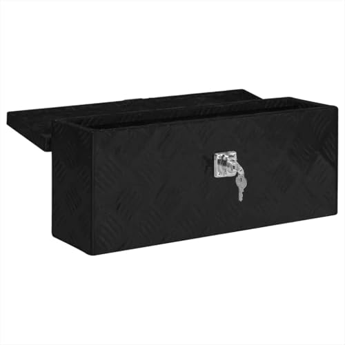 vidaXL Aufbewahrungsbox Aluminiumkoffer Aluminiumbox Lagerbox Lagerkiste Transportkoffer Transportkiste Schwarz 50x15x20,5cm Aluminium