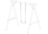 Gartenpirat Classic Kinderschaukel aus Holz Outdoor - Einzelschaukel mit Schaukelsitz 240 x 190 x 220 cm TÜV geprüft - 7