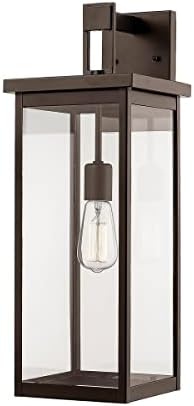 Millennium 2602-PBZ Transitional One Light Outdoor Steel Sconce, Anti-Rust Powder Coat Bronze, Wet Rated, Clear Glass Shade, Perfect for Corridors, Gardens, Courtyards, Doorways, Back Yards, Patios