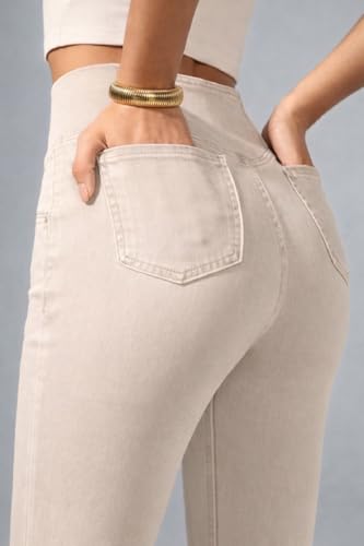Image of ADBUCKS Women High Rise Flared Jeans High Waisted Bell Bottom Jeans Trendy Stretchy Flare Jeggings with Pockets
