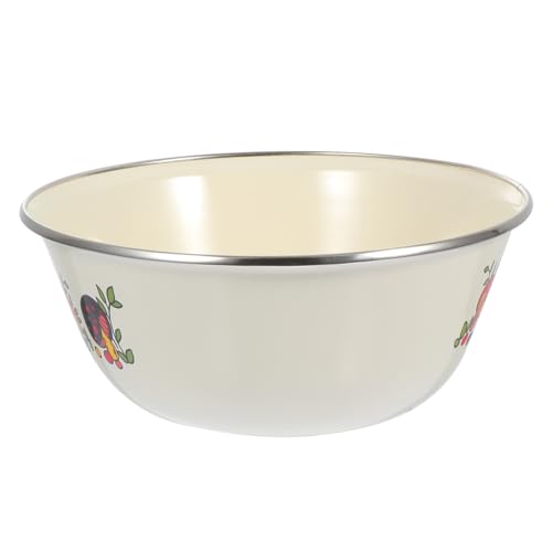 Healifty 2 piezas Cuencos de Hierro Esmaltados para Almacenamiento de Alimentos Versátiles y Resistentes para Cocina y Uso Doméstico Beige