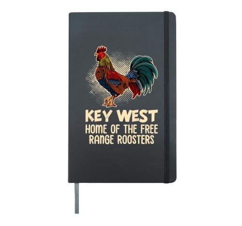 KEY-WEST HOME OF THE FREE RANGES ROOSTERS Florida Hardcover Journal, Black