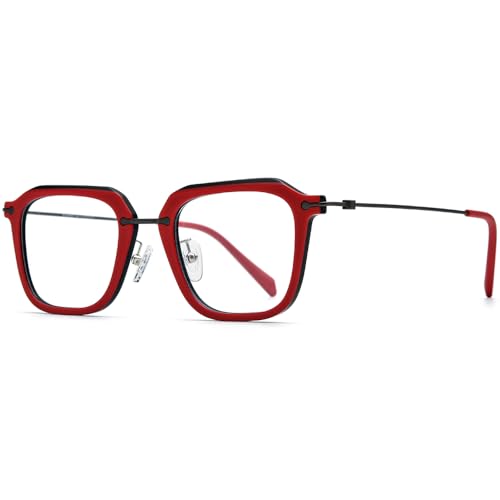 Image of FONEX Acetate Titanium Glasses Frame Men 2024 New Square Eyeglasses Spectacles Eyewear F85843