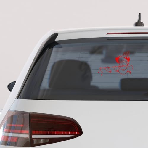 Image of KREEPO Pack of 2 Lord Krishna Religious Self-Adhesive Vinyl Car Decal Sticker for Exterior Use| Dashboard| Windshield (Red)