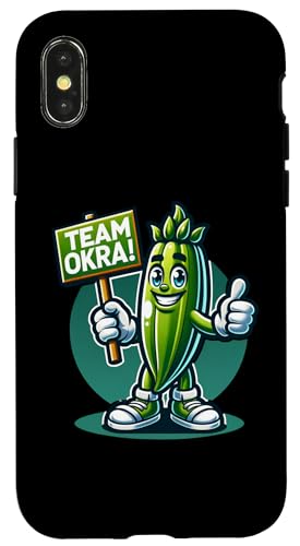 Team Okra, Okra Mascot, Funny Vegetable, Southern Cooking Case for iPhone X/XS Team Okra, Okra Mascot, Funny Vegetable, Southern Cooking Case for iPhone X/XS
