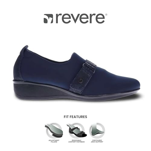 Image of Revere Genoa Women's Stretch Loafer - Elegant Adjustable Leather with Super Soft Stretch Upper and Contoured Removable Footbeds