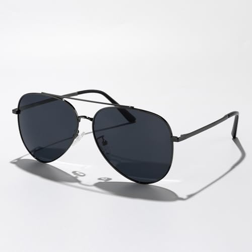 Retro Aviator Sunglasses for Women Men Fashion Metal Double Bridge Shades Perfect for Driving Travel Street Style UV400