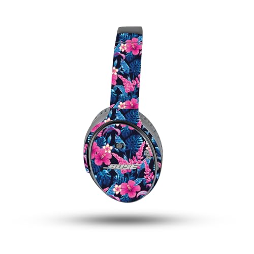 Image of MightySkins Skin Compatible with Bose QuietComfort 35 II Headphones - Contrast Hibiscus | Protective, Durable, and Unique Vinyl Decal wrap Cover | Easy to Apply