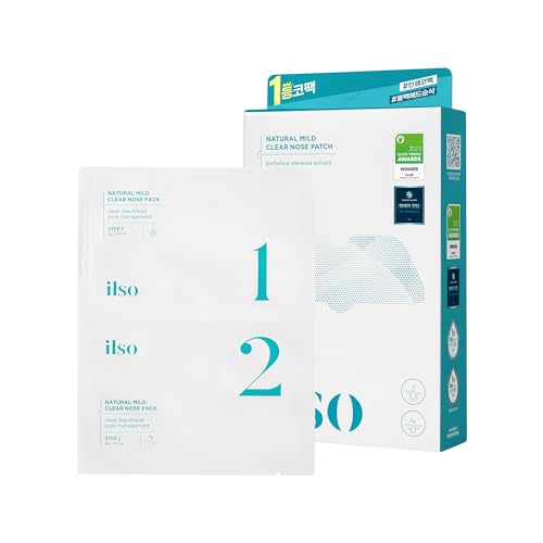 ilso Natural MILD Clear Nose Patch/Blackhead Remover for Nose/Targets PORES & PIMPLES/Facial Skin Care/Dermatologist Approved/Korean Skin Care to Absorb Acne Nose GUNK (5 PCS)