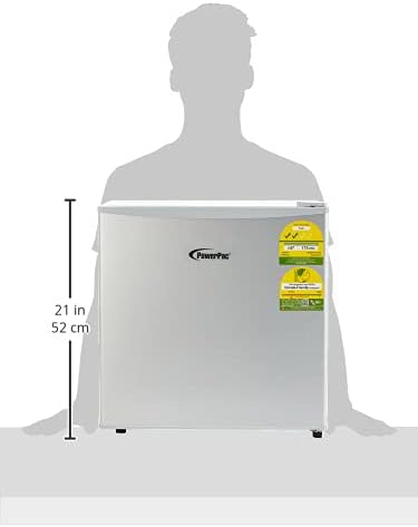 Dimensions diagram for PowerPac PPBF555 Mini Bar Fridge