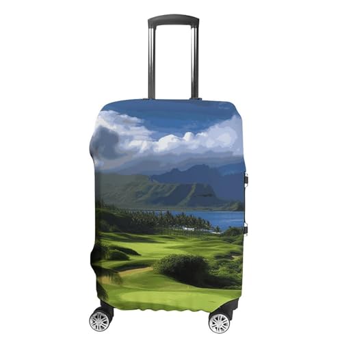 Carry on Luggage Cover Scenic Hawaii Golf Tropical Suitcase Covers for Luggages Tsa Approved Travel Luggage Sleeve Protector Elastic Suitcase Protector Anti-Scratch Washable Fits 19-30 Inch Case -L