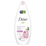 Dove Duschgel Wohltuende Pflege Duschbad mit Pfingstrose & Rosenöl und 3-fach Feuchtigkeitsserum für strahlende und schöne Haut 250 ml 6 Stück