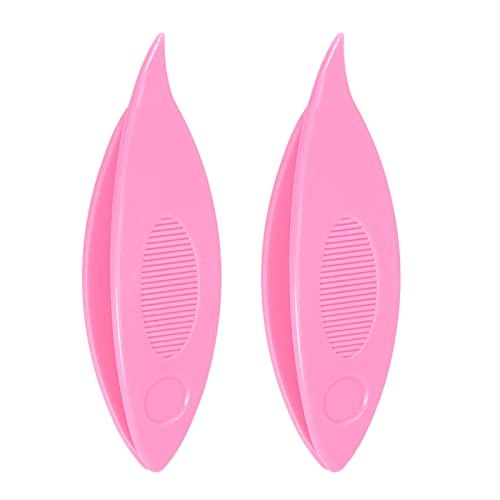 Image of HARFINGTON 2pcs Tatting Shuttles 63x17x10mm Colorful Plastic Shuttles for Lace-Making DIY Hand Craft Tool Knitting Arts Supplies, Pink