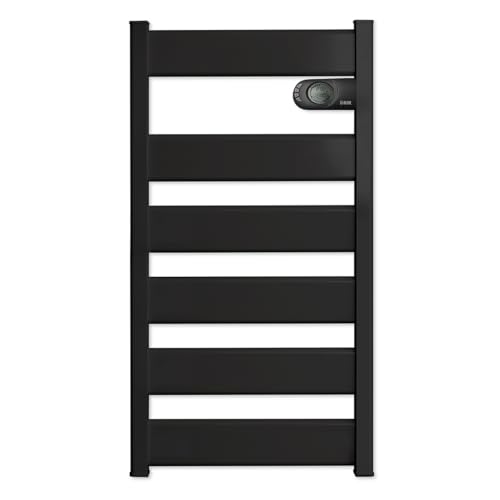 HJM LYSA 750 Toallero Eléctrico Cerámico Negro mate | Secatoallas | 750W | Bajo Consumo - Programable 24/7 | Función Turbo