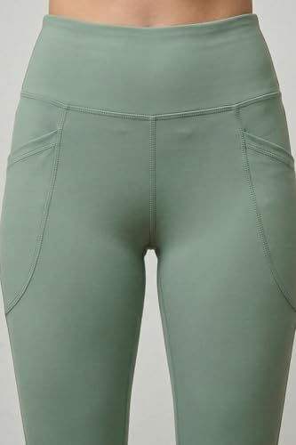 Image of JUNEBERRY Women's Solid Spandex Skinny Fit Activewear Legging | Stretchy, Lightweight & Comfortable for Gym Colors: Black, Navy, Light Grey, Sage, Cocoa, Wine, Mauve.