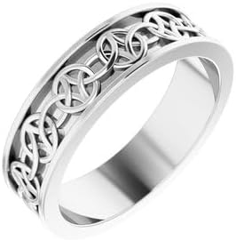 Jewels By Lux 14K Yellow Or White Or Rose Gold Or Sterling Silver Or Platinum Celtic-Inspired Flat Band