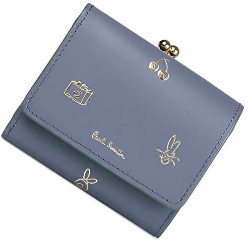 [ポールスミス] セット品/名入れ可 ミックスドゥードゥル がま口財布 三つ折り 小銭入れ ケアクロス付き 883873 W411 (名入れなし, ライラック)