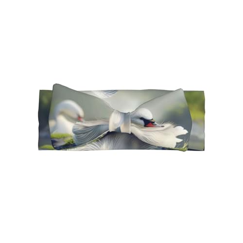 Elegant Swan Baby Headbands Soft Nylon Hairbands with Stretchy Bows Girls Hair Accessories for Newborn Infant Toddler Kids