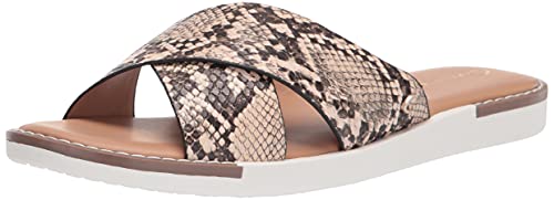 Photo 1 of Amazon Essentials Women's Lux Slide Sandal Size 8 Black White Snake Print