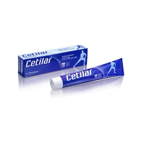 Crema Cetilar, fórmula a base de ésteres cetílicos (CFA, 7,5%) de acción local, ayuda al masaje para el bienestar de articulaciones, músculos y tendones, uso tópico, 2 tubos de 50 ml. Pharmanutra