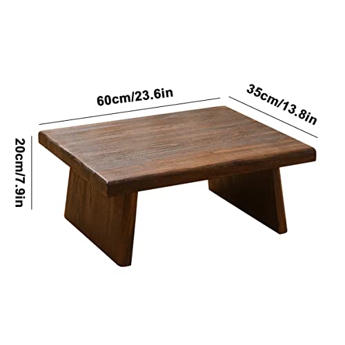 Table basse en bois de paulownia clair au design épuré marron