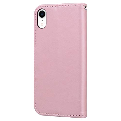 Tiyoo Phone Case for iPhone XR Cartoon Animal Cute Pattern Folding Stand PU Leather Wallet Flip Cover Protective Case with Card Slots - Image 3