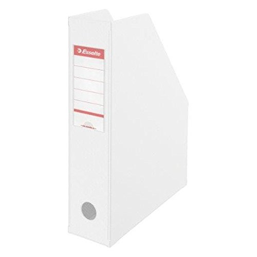 ESSELTE Lot de 10 Boîtes à pan coupé Porte-revues PVC dos 7 cm Livré à plat Blanc