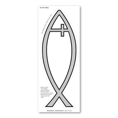 Silver Cross Fish Magnet by Magnet America Is 2.625