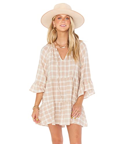 Show Me Your Mumu Women's Viola Mini Dress, Cream Plaid, X-Small #TOP17