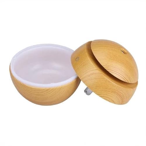 Image of Aroma Diffuser Humidifier with LED Light Ring, Wood Grain Design, USB Powered Mist Diffuser for Essential Oil and Water (Mini Humidifier)