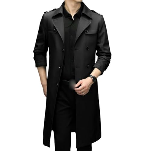 Gabardina larga hombre de doble botonadura clásica para otoño
