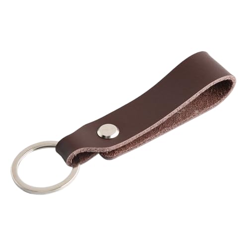 Biniveil Porta-chaves de couro para carro - suporte para porta-chaves com fivela de cinto - porta-chaves de presente para homens mulheres adultos família amigos, Café