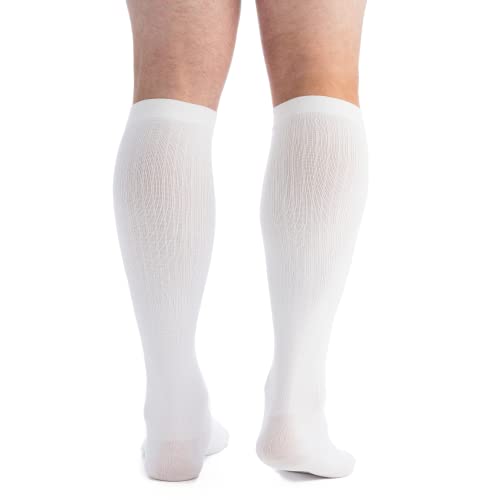 Image of EvoNation Men's 15-20 mmHg Knee High Compression Socks - Graduated Support for Circulation, Swelling, Varicose Veins & Pain Relief - Medical Compression Stockings - Made in USA